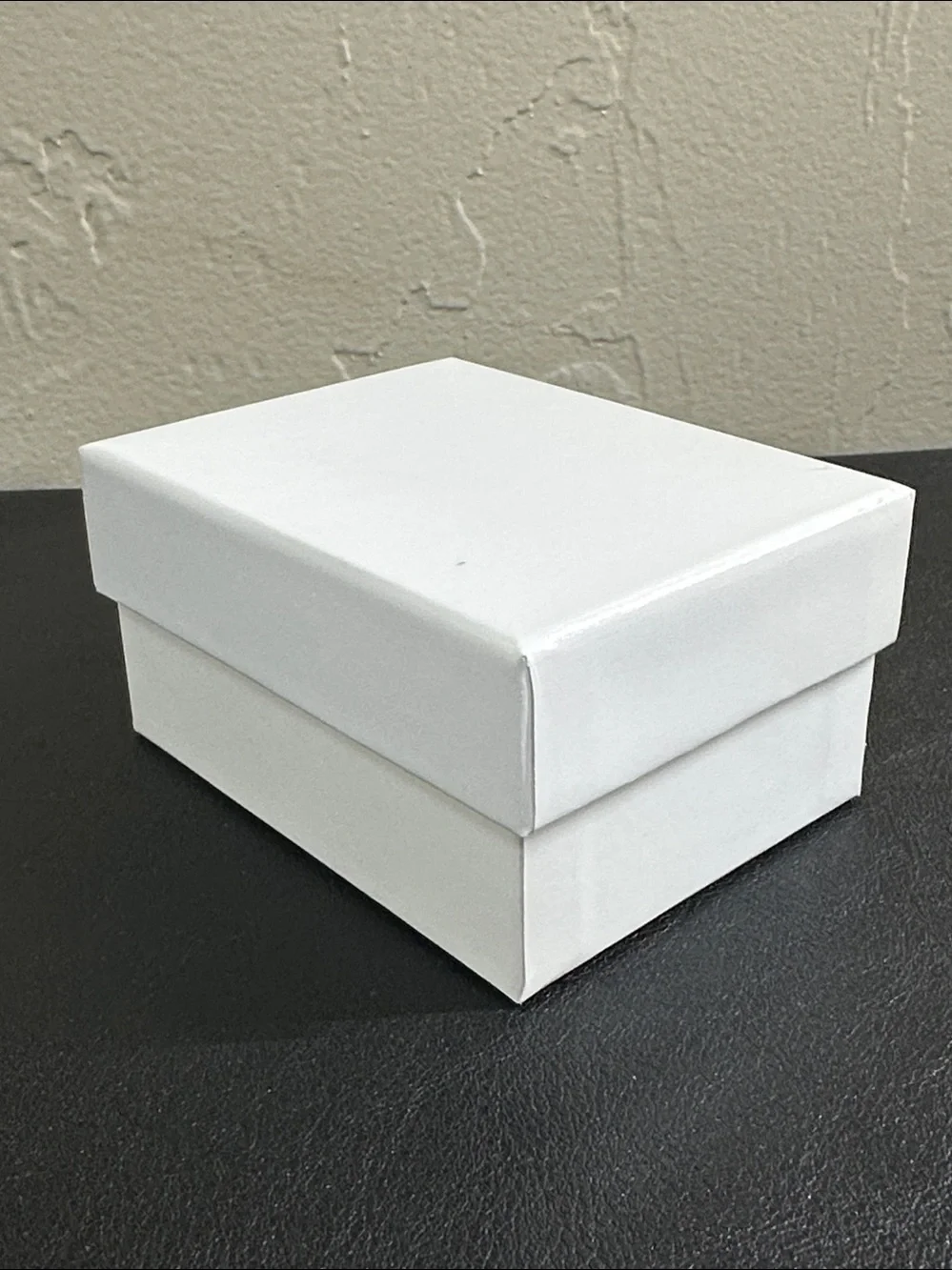 Premium White Lacquered Wooden Double Ring Box • Ring Bearer Box